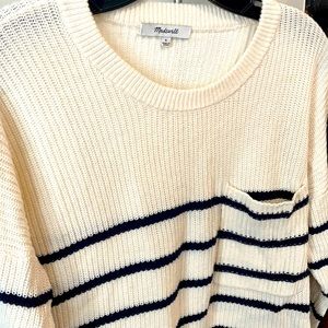 Madewell cotton cream and navy striped sweater